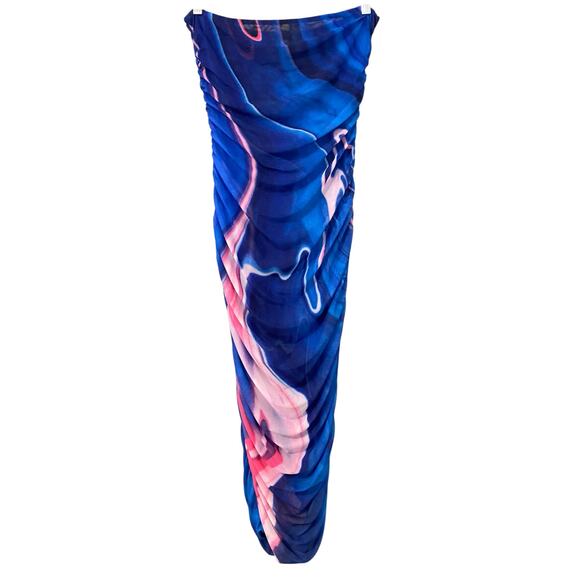 Farai London Hera Midi Dress Large Strapless Mesh Bodycon Stretch Revolve - Picture 7 of 15